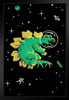 Stegosaurus Dinos in Space Dinosaur Poster For Kids Room Space Dinosaur Decor Dinosaur Pictures For Wall Dinosaur Wall Art Prints for Walls Meteor Science Poster Stand or Hang Wood Frame Display 9x13