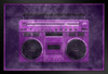 Pop Art Boombox Textured Purple Art Print Stand or Hang Wood Frame Display Poster Print 9x13