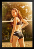 Sexy Girl Standing by Volleyball Net Photo Photograph Art Print Stand or Hang Wood Frame Display Poster Print 9x13