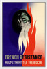 French Resistance Helps Throttle the Boche WPA War Propaganda White Wood Framed Poster 14x20