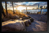 Battery Park Hudson River Water Front Sunset New York City NYC Photo Photograph Art Print Stand or Hang Wood Frame Display Poster Print 13x9