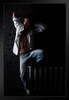 Sexy Man Balancing on Silver Radiator Photo Photograph Art Print Stand or Hang Wood Frame Display Poster Print 9x13