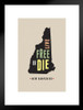 New Hampshire Live Free Or Die Granite State Motto Pride Outline Home Travel Modern Retro Vintage Style Matted Framed Wall Decor Art Print 20x26