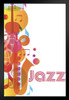 Jazz Music Song Sax Saxophone Violin Colorful Art Print Stand or Hang Wood Frame Display Poster Print 9x13