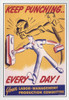 Keep Punching Every Day World War II Propaganda White Wood Framed Poster 14x20