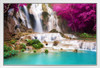 Kuang Si Waterfall Luang Prabang Turquoise Water Photo Photograph White Wood Framed Poster 20x14