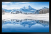 Winter Wonderland Alps Reflecting in Mountain Lake Photo Photograph Art Print Stand or Hang Wood Frame Display Poster Print 13x9