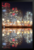 Beijing Skyline At Night Water Reflection Defocused Artistic Photo Art Print Stand or Hang Wood Frame Display Poster Print 9x13
