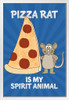 Pizza Rat Is My Spirit Animal Rat Taking Pizza Home New York City NYC Subway Station White Wood Framed Poster 14x20