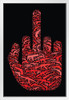 Middle Finger Hand Gun Icon Pattern White Wood Framed Art Poster 14x20