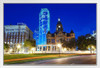 Dallas County Courthouse Bank of America Plaza Photo Photograph White Wood Framed Poster 20x14