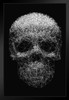 Skull Human Anatomy Line Art Spooky Scary Halloween Decorations Art Print Poster No Glare Wood Frame Display 8x12