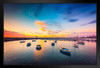 Yachts Sailboats In Harbor At Sunset Photo Art Print Stand or Hang Wood Frame Display Poster Print 13x9