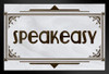 Speakeasy Sign Black White Art Deco Retro Art Print Stand or Hang Wood Frame Display Poster Print 9x13