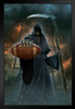 Come And Get It Grim Reaper Holding Football by Vincent Hie Fantasy Art Print Stand or Hang Wood Frame Display Poster Print 9x13