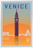 Venice Italy Retro Travel Art White Wood Framed Poster 14x20