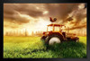 Country and City Rooster Tractor Urban Skyline Photo Photograph Art Print Stand or Hang Wood Frame Display Poster Print 13x9