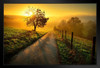 Idyllic Rural Landscape Golden Light Dawn Photo Photograph Art Print Stand or Hang Wood Frame Display Poster Print 13x9