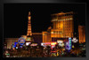 Las Vegas Nevada Strip Illuminated at Night Paris Hotel Photo Photograph Art Print Stand or Hang Wood Frame Display Poster Print 13x9