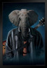 Elephice Cooper Elephant With Guitar by Vincent Hie Rock Star Parody Art Print Stand or Hang Wood Frame Display Poster Print 9x13