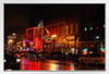 Neon Light of Lower Broadway Nashville Tennessee Photo Photograph White Wood Framed Poster 20x14