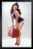 Shes Going Places Sexy Woman in Military Uniform with Red Suitcase Photo Photograph Stand or Hang Wood Frame Display 9x13