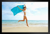 Japanese Woman Jumping with Sarong on Beach Photo Photograph Art Print Stand or Hang Wood Frame Display Poster Print 13x9