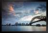 View of Sydney Skyline with Sydney Opera House from Kirribilli Sunset Photo Photograph Art Print Stand or Hang Wood Frame Display Poster Print 13x9