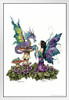 Companions Fairy And Dragon Friends by Amy Brown Fantasy Poster Colorful Flower Nature Wings White Wood Framed Art Poster 14x20