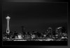 Belltown Neighborhood of Seattle Washington and Space Needle B&W Photo Photograph Art Print Stand or Hang Wood Frame Display Poster Print 13x9