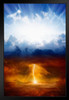 Dramatic Sky Photo Heaven Hell Sunny Blue Sky Severe Lightning Storm Clouds Religious God Apocalyptic Photo Art Print Stand or Hang Wood Frame Display Poster Print 9x13