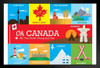 Symbols of Canada Tourist Attractions Famous Sites Art Print Stand or Hang Wood Frame Display Poster Print 13x9