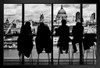 St Pauls Cathedral and London Skyline Through Window Black and White Photo Photograph Art Print Stand or Hang Wood Frame Display Poster Print 13x9