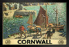 Cornwall England Vintage Travel Art Print Stand or Hang Wood Frame Display Poster Print 9x13