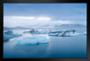Glacier Lagoon In Jokulsarlon Lake Iceland Sunset Photo Art Print Stand or Hang Wood Frame Display Poster Print 13x9