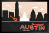 Welcome to Austin Texas Illustration Art Print Stand or Hang Wood Frame Display Poster Print 13x9