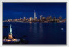 New York City Statue Of Liberty Manhattan WTC Photo Photograph White Wood Framed Poster 20x14