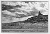 Owl Rock Monument Valley Navajo Reservation B&W Photo Photograph White Wood Framed Poster 20x14