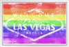 Welcome to Fabulous Las Vegas Gay Pride LGBT Rainbow White Wood Framed Poster 20x14