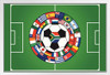 World Soccer Flags Sports White Wood Framed Poster 14x20