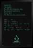 Assassins Creed Valhalla Merchandise A Good Reputation Never Dies Poem Runes Video Game Video Gaming Gamer Collectibles Viking Eivor Varinsdottir Black Wood Framed Art Poster 14x20