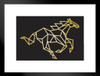 Horse Black and Gold Polygon Art Modern Decor Bedroom Living Room Apartment Dorm Room Matted Framed Art Wall Decor 20x26