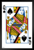 Queen of Spades Playing Card Art Poker Room Game Room Casino Gaming Face Card Blackjack Gambler Black Wood Framed Art Poster 14x20