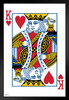 King of Hearts Playing Card Art Poker Room Game Room Casino Gaming Face Card Blackjack Gambler Black Wood Framed Art Poster 14x20