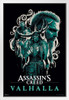Assassins Creed Valhalla Merchandise Illustrated Art Video Game Video Gaming Gamer Collectibles Viking Eivor Varinsdottir White Wood Framed Poster 14x20
