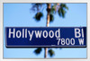 Hollywood Boulevard Street Sign Close Up Los Angeles California Photo Photograph White Wood Framed Poster 20x14