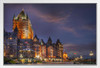 Chateau Frontenac National Historic Site Illuminated Quebec City Photo Photograph White Wood Framed Poster 20x14