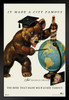 Schlitz Beer Bear With Globe The Beer That Made Milwaukee Famous Vintage Brewery Decor Retro Decor Man Cave Stuff Bar Accessories Kitchen Decor Beer Signs Craft Black Wood Framed Art Poster 14x20