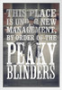 Peaky Blinders Poster Under New Management by Order of the Peaky Blinders Merchandise Peaky Blinders Print Shelby Company Limited Tommy Television Series TV Show White Wood Framed Art Poster 14x20