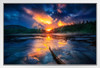 Winter Lake Sunset Ketchikan Alaska Photo Photograph White Wood Framed Poster 20x14